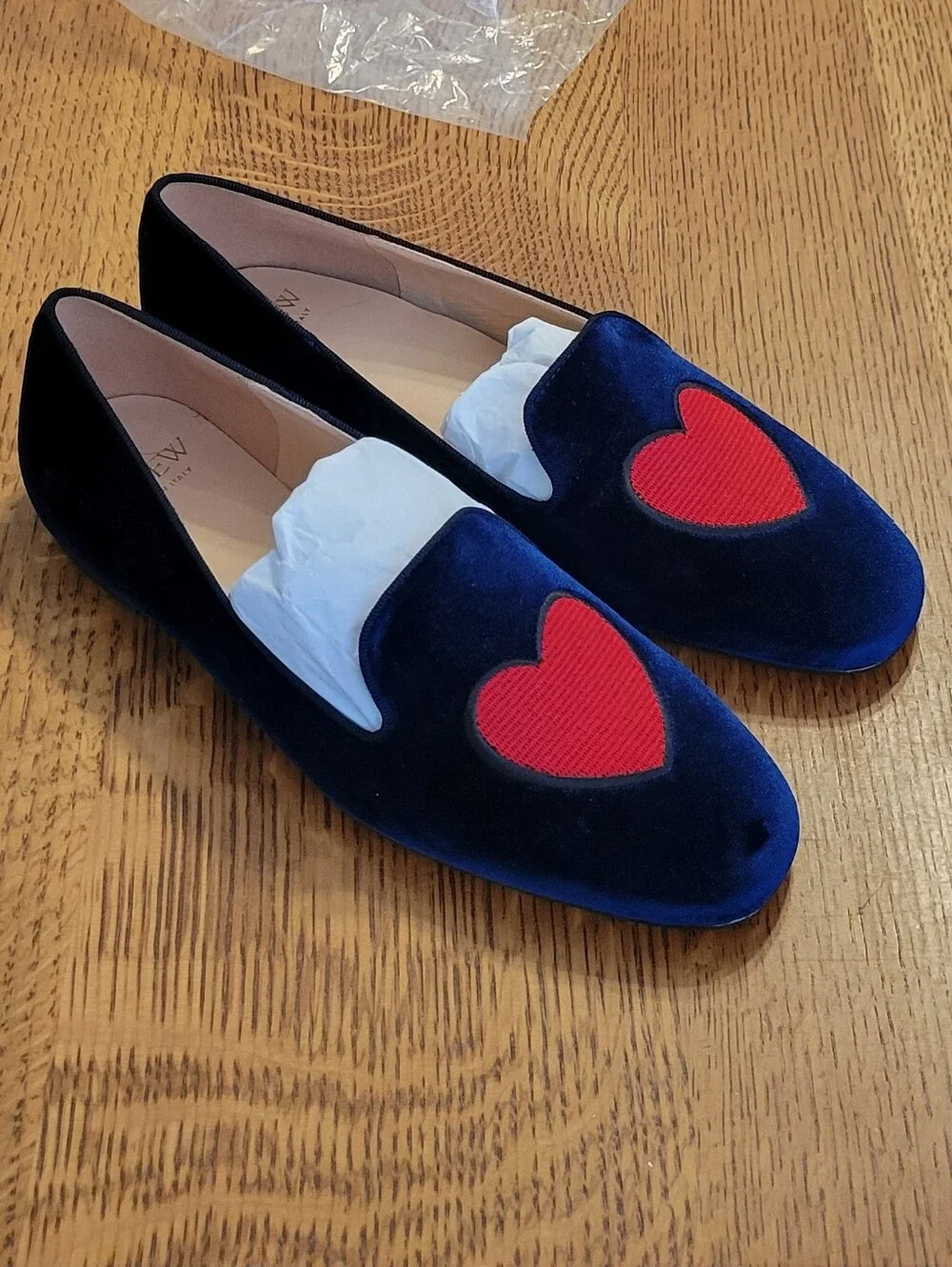 J. Crew Made-in-Italy Smoking Slippers - navy, red - Picture 7 of 13